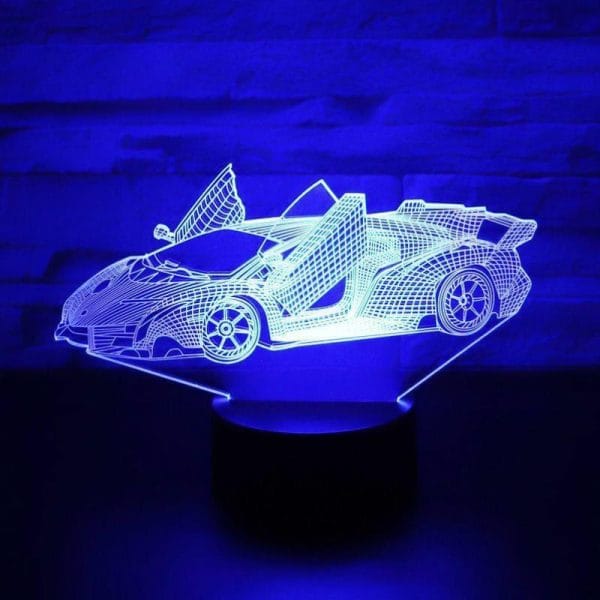 Creative new sports car 3D illusion night light