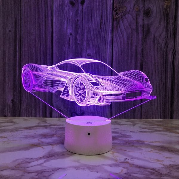 Sports car colorful 3D illusion night light - Image 6