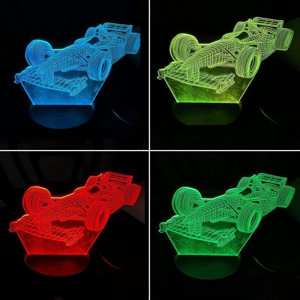 USB Sports Car Model 3D Illusion Night Light - Image 4