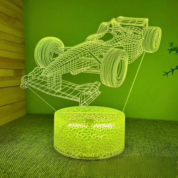 USB Sports Car Model 3D Illusion Night Light - Image 9