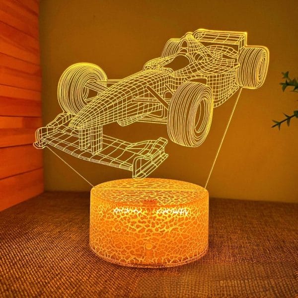 USB Sports Car Model 3D Illusion Night Light - Image 8