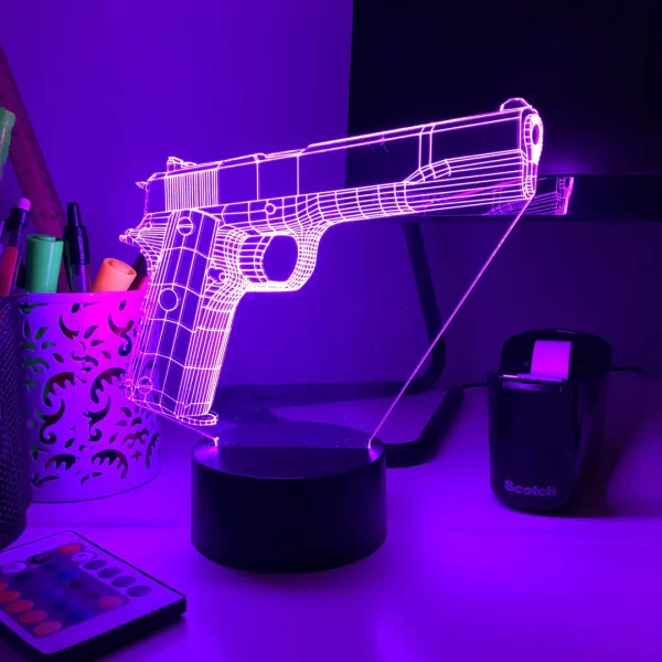 Pistol 2-1 3D Illusion Lamp - Image 7