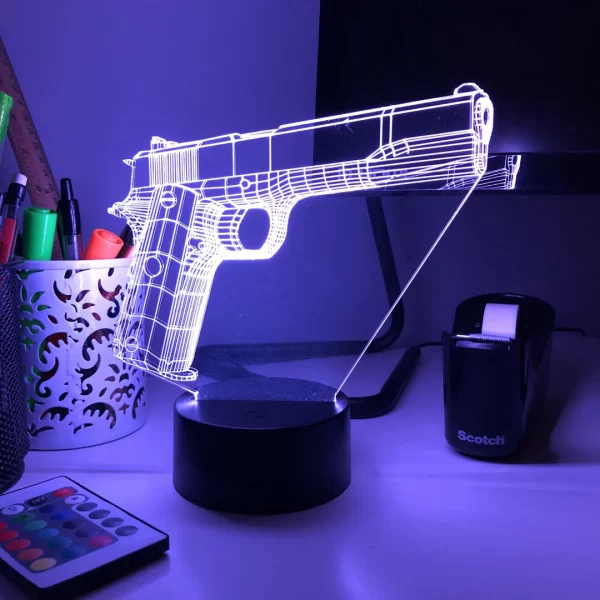 Pistol 2-1 3D Illusion Lamp - Image 6