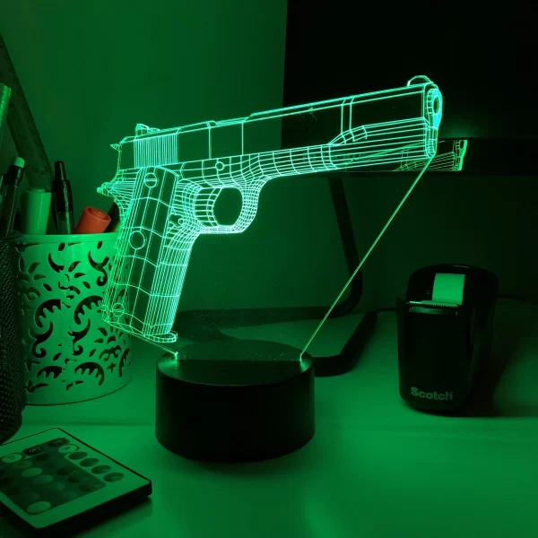 Pistol 2-1 3D Illusion Lamp - Image 4