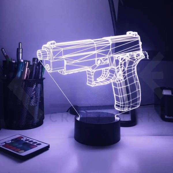 Pistol 7-1 3D Optical Illusion Lamp - Image 6