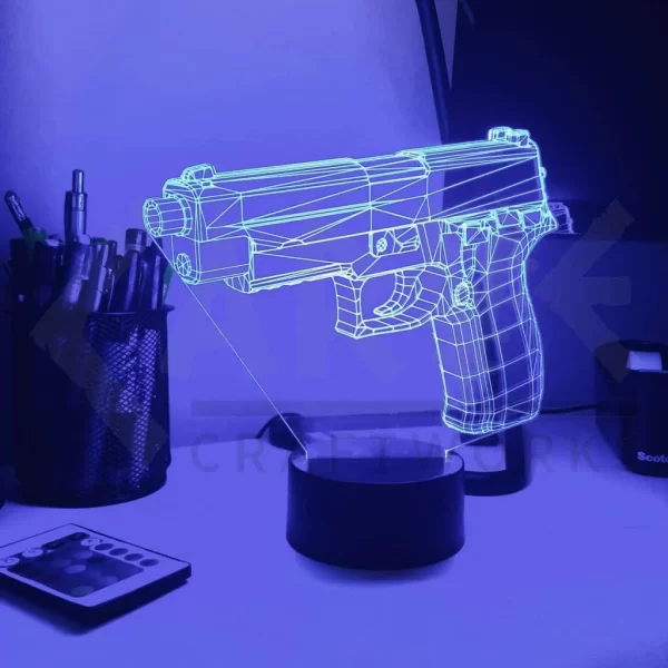 Pistol 7-1 3D Optical Illusion Lamp - Image 3