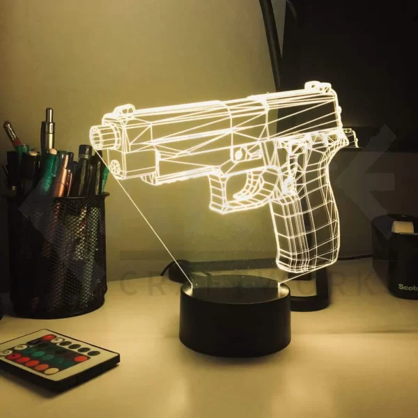 Pistol 7-1 3D Optical Illusion Lamp - Image 2