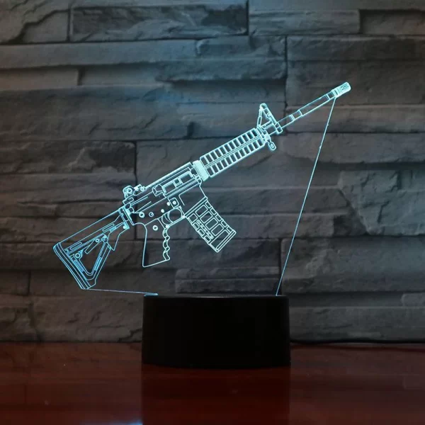 Rifle -15 Slanted 3D Illusion Lamp - Image 4