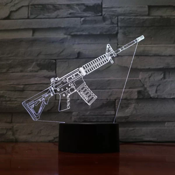 Rifle -15 Slanted 3D Illusion Lamp - Image 2