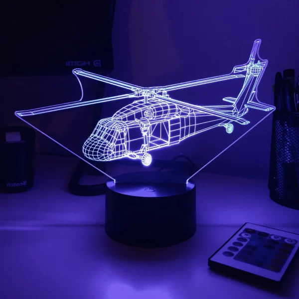 UH-60 Blackhawk Helicopter 3D Illusion Light