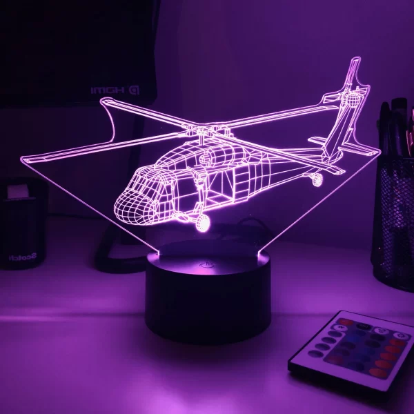 UH-60 Blackhawk Helicopter 3D Illusion Light - Image 2