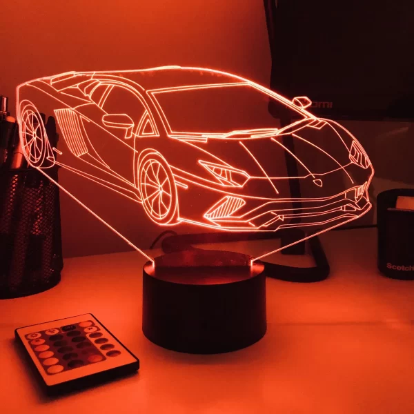 Sports Car 2 - 3D Optical Illusion Lamp - Image 7