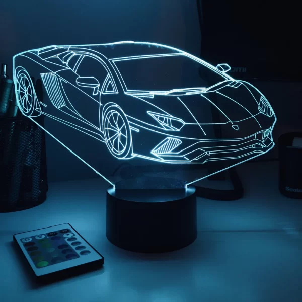 Sports Car 2 - 3D Optical Illusion Lamp - Image 2