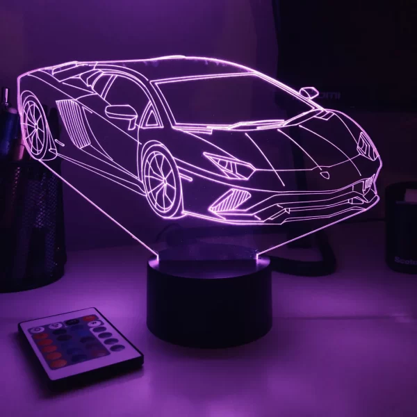 Sports Car 2 - 3D Optical Illusion Lamp