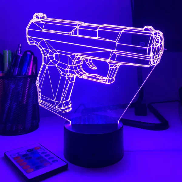 Pistol 10-1 Firearm 3D Illusion Light