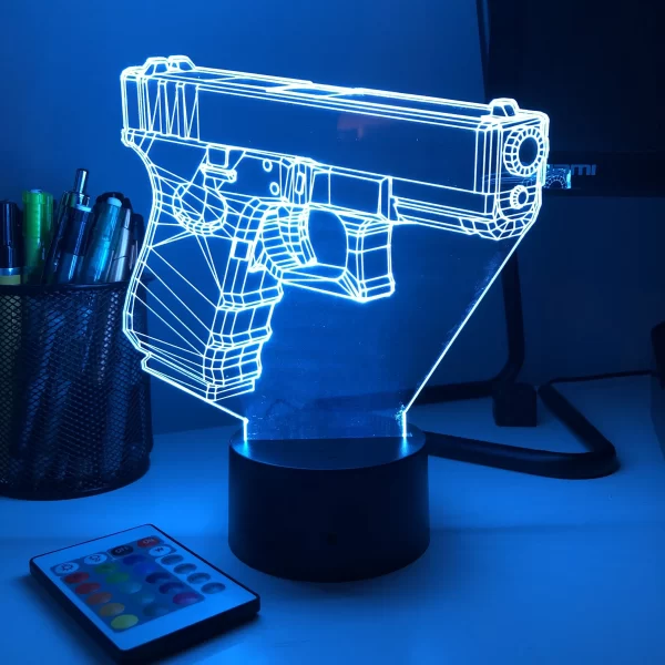 Pistol 0-1 Firearm 3D Illusion Light - Image 3