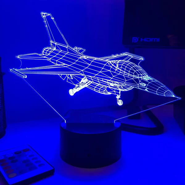 F-16 Fighting Falcon Fighter Jet 3D Illusion Light - Image 6