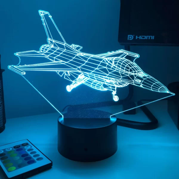 F-16 Fighting Falcon Fighter Jet 3D Illusion Light - Image 3