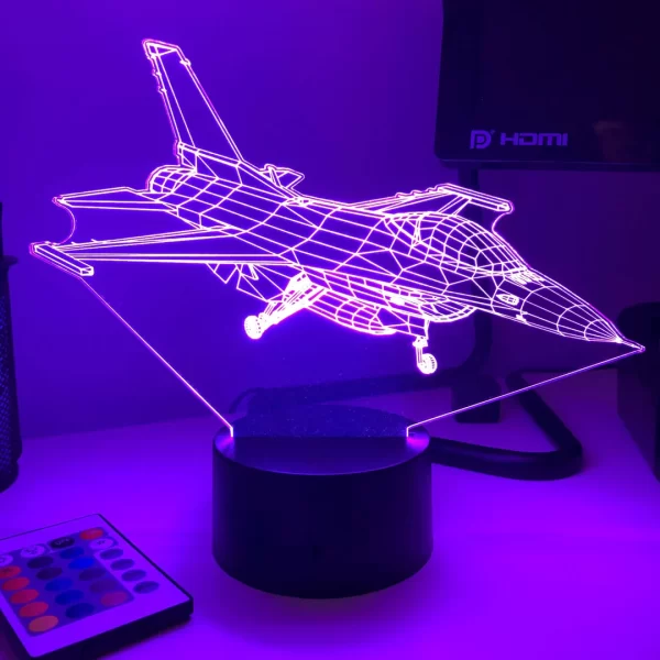 F-16 Fighting Falcon Fighter Jet 3D Illusion Light