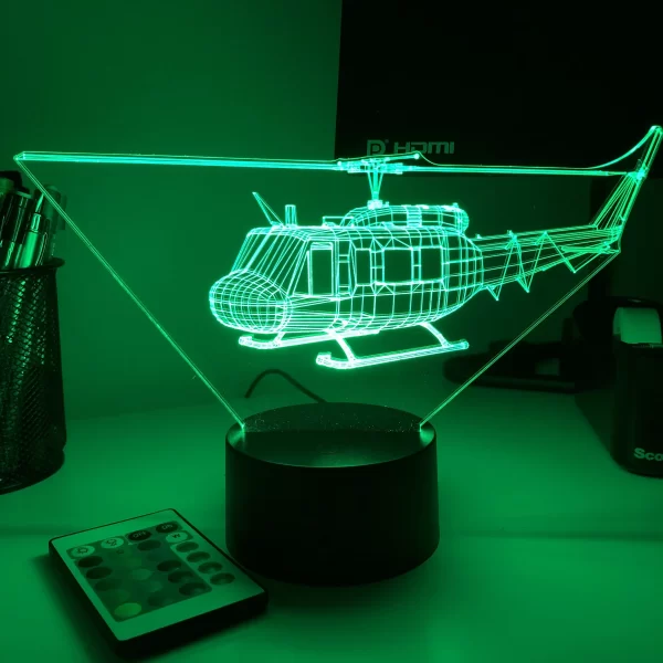 UH-1 "Huey" Helicopter - 3D Optical Illusion Lamp - Image 6