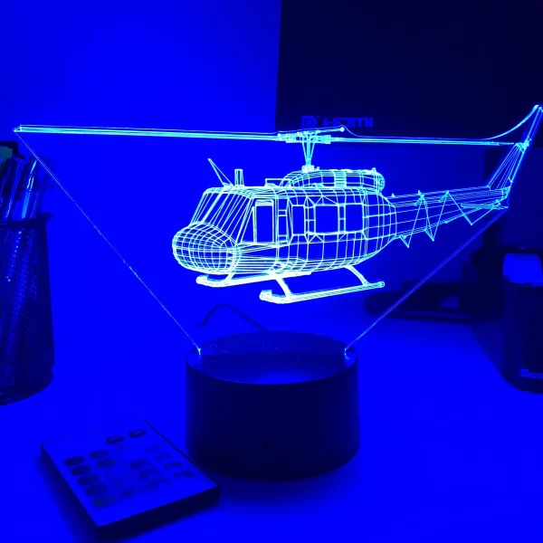 UH-1 "Huey" Helicopter - 3D Optical Illusion Lamp - Image 5