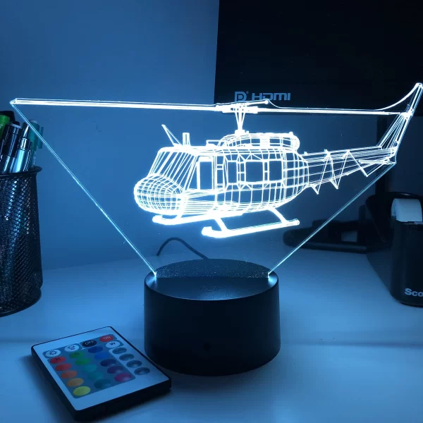 UH-1 "Huey" Helicopter - 3D Optical Illusion Lamp - Image 4