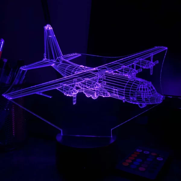 Military C-130 Transport Plane 3D Illusion Light - Image 7