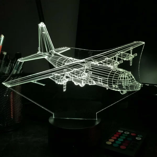 Military C-130 Transport Plane 3D Illusion Light - Image 3