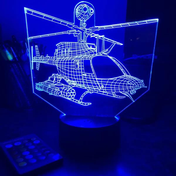 OH-58 Kiowa Helicopter 3D Illusion Lamp