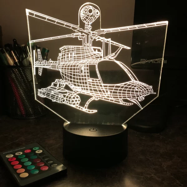 OH-58 Kiowa Helicopter 3D Illusion Lamp - Image 2